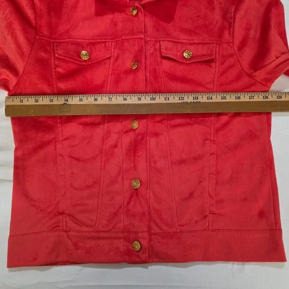 Kettlewell Roxy Jacket Womens Size Medium Hot Pink Faux Suede Pockets Cropped